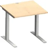 Schäfer Shop MODENA FLEX bureau, C-poot rechthoekige buis, B 800 x D 800 mm, ahorn/wit aluminium