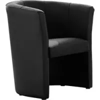 Nowy Styl cocktailstoel CLUB, echt leer, volledig gestoffeerd, zithoogte 450 mm, zwart