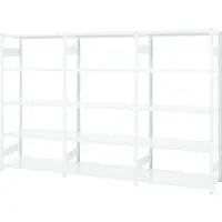 Ordo Insteekstelling Professional - stalen - 1 basisrek + 2 aanbouwrekken - modulair - B 2330 x D 435 x H 2000 mm - draagvermogen 1200 kg - 15 legborden - verkeerswit RAL 9016