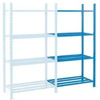 MANORGA Legbordstelling-aanbouwsectie, m. 4 roosterborden van buizen, B 1260 x D 600 x H 2000 mm