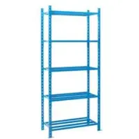 MANORGA Legbordstelling-basissectie, m. 5 roosterborden van buizen, B 1260 x D 600 x H 2500 mm