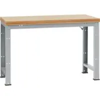 Manuflex werkbank Profi standaard, Tafelblad multiplex B 1500 x D 700, aluminium zilver