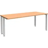 Schäfer Shop bureau MODENA FLEX, 4-poots vierkante buis, ingekorte zijpanelen, B 1800 mm, beuken