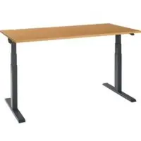 Schäfer Shop Bureau ERGO-T 2.0 - elektrisch in hoogte verstelbaar - B 1600 x D 800 x H 640-1300 mm - T-voet antraciet - beuken decor - ons merk