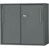 Schäfer Shop aanbouw-/schuifdeurkast Start Off, op tafelhoogte, afsluitbaar, B 800 x D 420 x H 726 mm, grafiet/grafiet