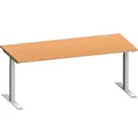Schäfer Shop bureau MODENA FLEX, rechthoekig, T-poot rechthoekige buis, B 1800 x D 800 x H 650-850 mm, beuken/wit alu