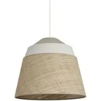Meet by Paperflow Plafondlamp AMALIA naturel/wit, rotan &amp; textiel, Ø 38 cm, E27, zonder lamp,