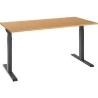Schäfer Shop ERGO-T 2.0 bureau, rechthoekig, T-voet, B 1600 x D 800 x H 675-895 mm, beuken/antraciet