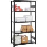 Ordo Insteekstelling Business - stalen - basisrek – modulair B 1060 x D 835 x H 2500 mm - draagvermogen 1000 kg - 5 legborden - gitzwart RAL 9005