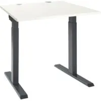 Schäfer Shop ERGO-T 2.0 bureau, vierkant, T-voet, B 800 x D 800 x H 675-895 mm, wit/antraciet