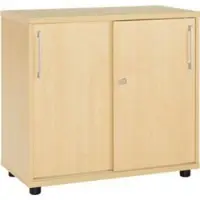 Schäfer Shop aanbouwkast met schuifdeuren, van hout, 2 legborden, B 800 mm x D 421 x H 750 mm, ahorn