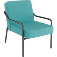 Meet by Paperflow MEDSO Classic M fauteuil, gestoffeerd, verwisselbare zitting, B 580 x D 743 x H 736 mm, stof en staal, blauw/matzwart