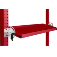 Manuflex kantelbare opbergconsole, voor de serie Universal of Profi, bruikbare diepte 195 mm, voor tafelbreedte 2500 mm, robijnrood