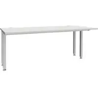 Schäfer Shop bureau MODENA FLEX, 4-poots vierkante buis, verkorte zijpanelen, B 1800 mm, lichtgrijs
