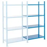 MANORGA Legbordstelling-aanbouwsectie, met 4 legborden van plaatstaal, B 1260 x D 600 x H 2000 mm