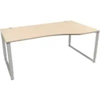 Schäfer Shop Freeform bureau MODENA FLEX, ijzer-op-onderstel, handmatig in hoogte verstelbaar, rechter uitsteeksel, B 1800 mm, ahorn afwerking
