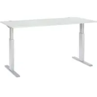 Schäfer Shop Bureautafel ERGO-T, T-poot, eentraps elektrische in hoogte verstelbaar, B 1800 x D 800 x H 725 -1185 mm, lichtgrijs