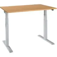 Schäfer Shop Bureau ERGO-T 2.0 - elektrisch in hoogte verstelbaar - B 1200 x D 800 x H 640-1300 mm - T-voet blank alu - beuken decor - ons merk