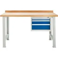 Schäfer Shop TOP-werkbank met 3 schuifladen, basiseenheid, B 1500 mm, lichtgrijs