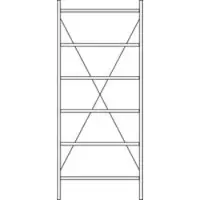 Ssi Legbordstelling R3000, Basisstelling, B 1055 x D 300 mm, draagvermogen 100 kg,