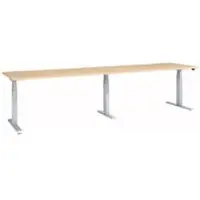Schäfer Shop ERGO-T 2.0 Big desk, elektrische hoogteverstelling, rechthoekig, T-voet, B 3200 x D 800 x H 640-1300 mm, ahorn/wit aluminium