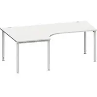 Schäfer Shop Hoekbureautafel MODENA FLEX 90°, aanbouw links, B 2000 mm, lichtgrijs