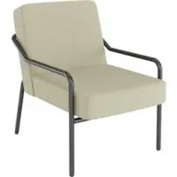 Meet by Paperflow MEDSO Classic M fauteuil, gestoffeerd, verwisselbare zitting, B 580 x D 743 x H 736 mm, stof en staal, groen/matzwart