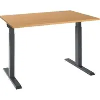 Schäfer Shop ERGO-T 2.0 bureau, rechthoekig, T-voet, B 1200 x D 800 x H 675-895 mm, beuken/antraciet