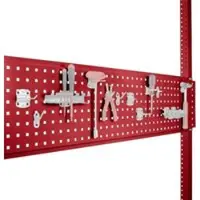 Manuflex Geperforeerde gereedschapsplaat, voor tafelbreedte 1750 mm, voor serie Universal/Profi, robijnrood RAL 3003