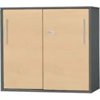 Schäfer Shop aanbouw-/schuifdeurkast Start Off, op tafelhoogte, afsluitbaar, B 800 x D 420 x H 726 mm, grafiet/ahorn
