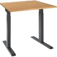 Schäfer Shop ERGO-T 2.0 bureau, vierkant, T-voet, B 800 x D 800 x H 675-895 mm, beuken/antraciet
