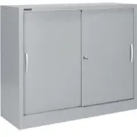 Schäfer Shop Schuifdeurkast MS iCONOMY, staal, 3 ordnerhoogten, B 1200 x D 400 x H 1215 mm, wit aluminium RAL 9006