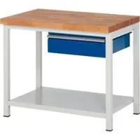 RAU Werkbank serie 8001, vast, in hoogte verstelbaar, B 1000 x D 700 x H 840-1040 mm