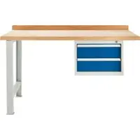 Schäfer Shop TOP-werkbank, met 2 schuifladen, aanbouweenheid, lichtgrijs, 1500 mm breed