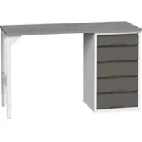 Bott Onderbank verso, linoleumblad, 5 laden, B 1500 x D 600 x H 930 mm, lichtgrijs / antracietgrijs