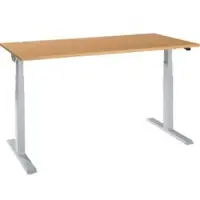 Schäfer Shop Bureau ERGO-T 2.0 - elektrisch in hoogte verstelbaar - B 1600 x D 800 x H 640-1300 mm - T-voet blank alu - beuken decor - ons merk