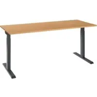 Schäfer Shop ERGO-T 2.0 bureau, rechthoekig, T-voet, B 1800 x D 800 x H 675-895 mm, beuken/antraciet