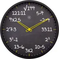 NXt NX-7363ZW Reken Wandkllok - 30cm -Stille Klok- Rekenformule Design - NXt By - "Maths"