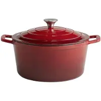 Aps Braadpan met deksel 6L gietijzer rood, Pan + steelpan, Rood