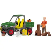 Schleich 42659 Farm World Forest Ranger with Vehicle Set for Children Ages 5 and Up