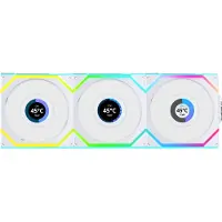 Lian Li UNI FAN SL Wireless LCD White - Ventilatorhuis 3-pack - 120mm - 350 - 1900 rpm - 29.5 dBA - 4-pin PWM - L-Connect - ARGB - wit