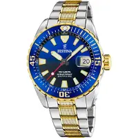 Festina Kwartshorloge The Originals/Diver Horloge, herenhorloge, stalen band, analoog, dag