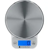 Kitchenbrothers Keukenweegschaal - Weegschaal Keuken Digitaal - 1 g tot 6 kg - Tarra Functie - Inclusief Batterijen - RVS/Zilver