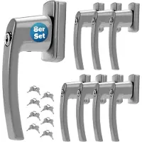 Monzana Raamsluiting met Slot 8 stuks Zilver