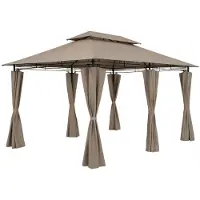 Casaria Paviljoen Topaz Taupe 3x4m UV-bescherming 50+