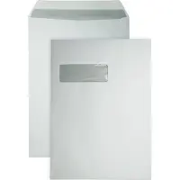 DULA C4 Enveloppen A4 formaat wit - Venster links - 229 x 324 mm - 250 stuks - Zelfklevend met plakstrip - 120 Gram -
