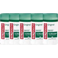 Borotalco Original Deodorant Stick - 5 x 40 ml - Onmiskenbaar en Tijdloos - Met Microtalc - Zonder Alcohol - Deodorant Man Voordeelverpakking