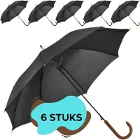 Benson Vouwbare paraplu - automatisch - zwart - 100 cm - set van 12 stuks