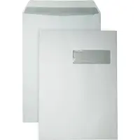 DULA C4 Enveloppen A4 formaat wit - Venster rechts - 229 x 324 mm - 250 stuks - Zelfklevend met plakstrip - 120 Gram -