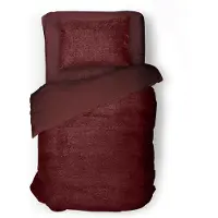 Eleganzzz Dekbedovertrek Teddy Pluche - bordeaux 140x200/220cm